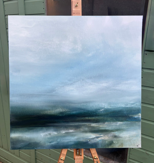 “With you in the valley” 61x61cm mixed media